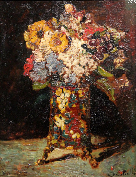 Still life of flowers painting (1875) by Adolphe Monticelli admired by van Gogh at Van Gogh Museum. Amsterdam, NL.