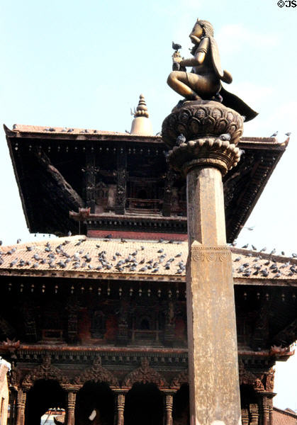 Garuda statue at Krishna Mandir (temple) in Patan (Lalitpur), Katmandu. Nepal.