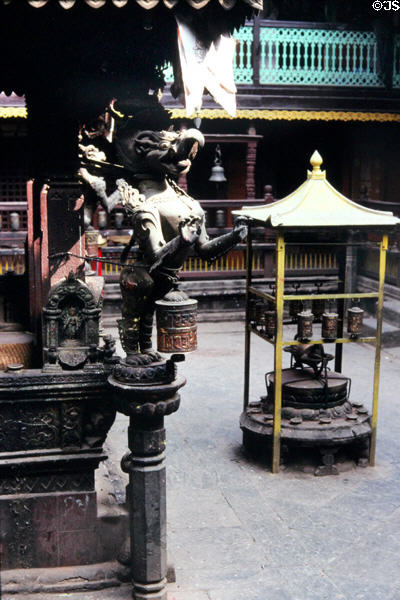 Religious sculpture of monster in Patan (Lalitpur), Katmandu. Nepal.