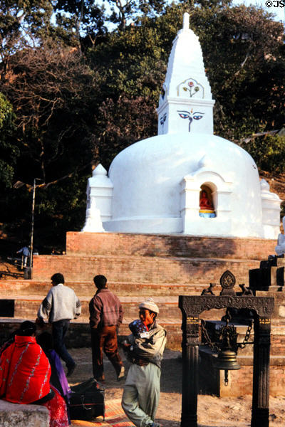 Stupa of Swayambhunath Buddhist Temple in Katmandu. Nepal.