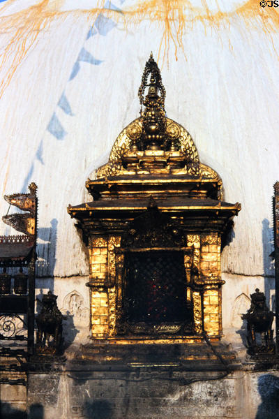 Shrine at Swayambhunath Buddhist Temple, Katmandu. Nepal.