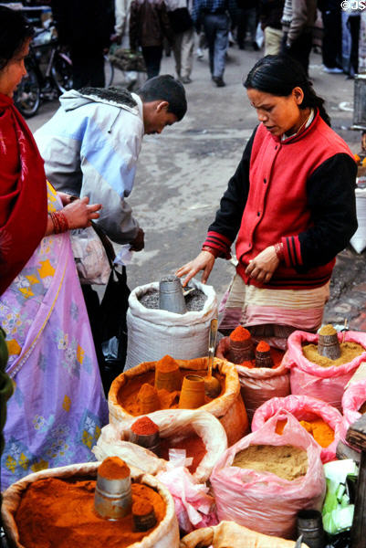 Variety of spice for sale in Katmandu. Nepal.