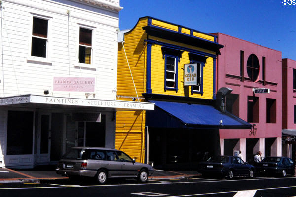 Colorful buildings on Parnell Road. Auckland, New Zealand.