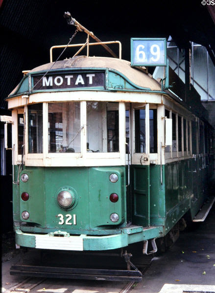 Streetcar 321 at Museum of Transport Technology and Social History (MOTAT). Auckland, New Zealand.