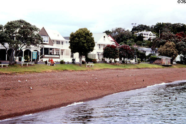 Heritage buildings on waterfront at Russell. New Zealand.