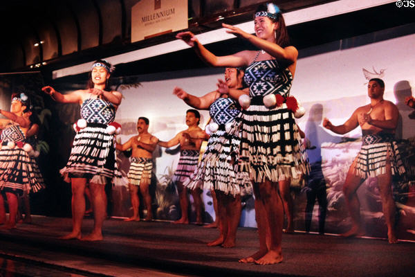 Maori performers show traditional dances. New Zealand.