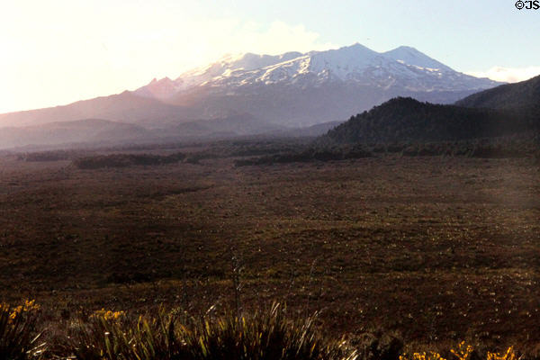 Mount Ruapehu National Park with lava field. New Zealand.