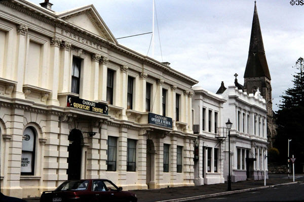 Neoclassical stone buildings of Oamaru. New Zealand.