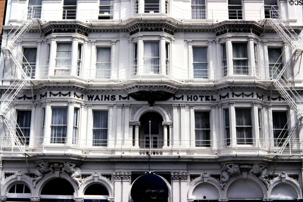 Facade of the Wain Hotel (d1878) in Dunedin. New Zealand.