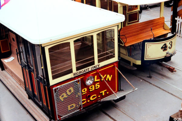 Street car collection at Ferrymead Heritage Park village in Christchurch (Ch Ch). New Zealand.