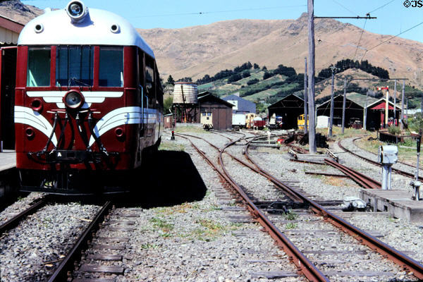 Rail bus at Ferrymead Heritage Park, built on site of first railroad in New Zealand in Christchurch (Ch Ch). New Zealand.