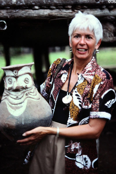 Aibom pottery held by guide. Papua New Guinea.
