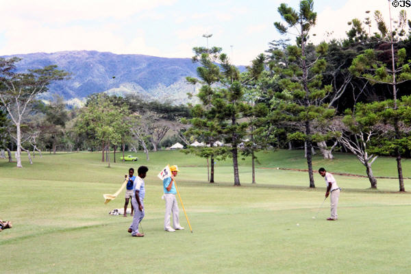 Golf course in PNG highlands. Papua New Guinea.