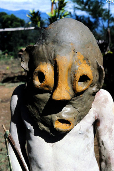 Example of a Mudman's oversized clay mask. Papua New Guinea.
