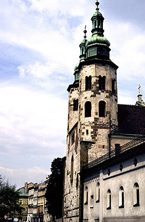 Church of St Andrew (on Uliczce Grodska) with Romanesque tower, Krakow. Poland.