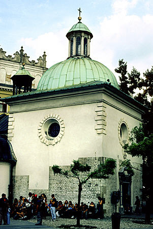 Church of St Wojciech in Krakow Market Square. Poland.