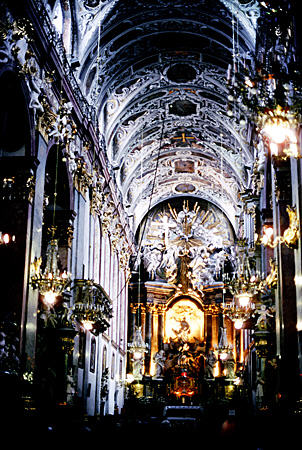Baroque interior of Basilica Jasna Gora (1692-5) in Czestochowa. Poland.