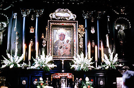 Icon of Virgin in Chapel of Our Lady in Jasna Gora, Czestochowa. Poland.