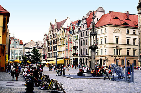 East side of Market Square, Wroclaw. Poland.