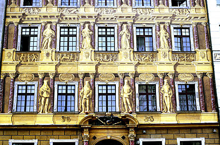 Detail of House of the Seven Electors in Wroclaw. Poland.
