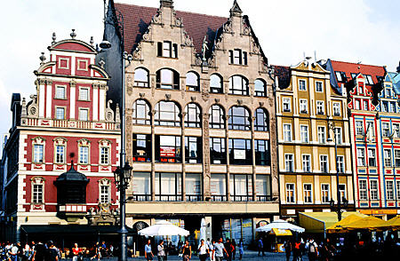 Buildings on Market Square in Wroclaw. Poland.
