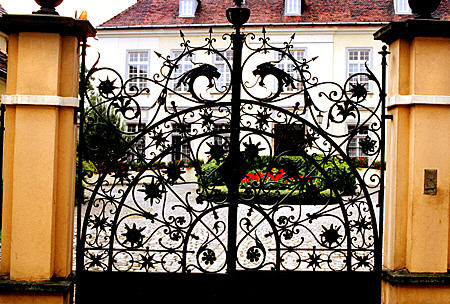 Gates of Archbishop's Palace beside Cathedral in Wroclaw. Poland.