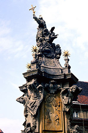 Monument to St John Nepomak near Cathedral in Wroclaw. Poland.