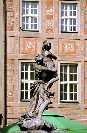 Prospero Fountain on Stary Rynek Square, Poznan. Poland.