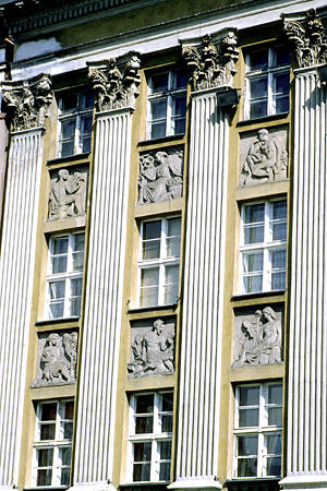 Neoclassical facade on Stary Rynek Square in Poznan. Poland.
