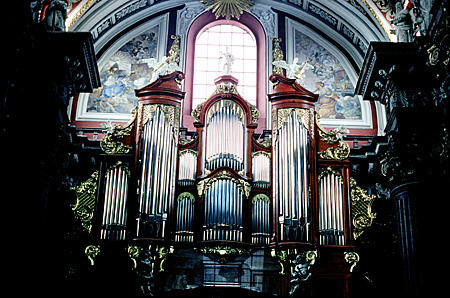 Baroque organ of St. Stanislaw, Poznan. Poland.