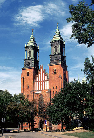 Poznan Cathedral as restored to Gothic style of 11th C after 10th C original was destroyed by Pagan uprising. Poland.