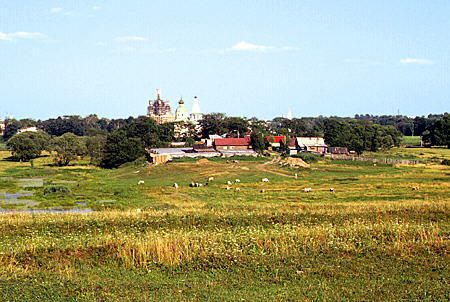 Overview of countryside to Cathedral in Suzdal. Russia.