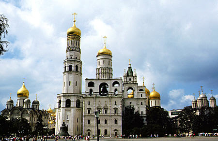 Several of the churches within Kremlin walls in Moscow. Russia.