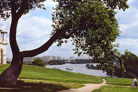 River near Kolomenskoe, Moscow. Russia.