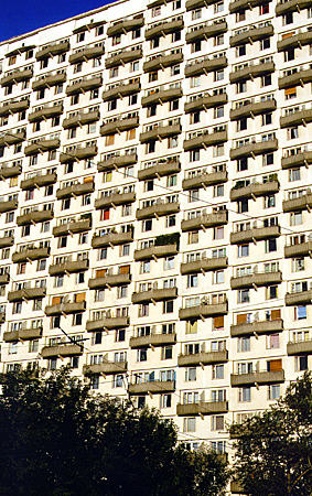 Soviet-era apartment building in Moscow. Russia.