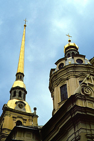 Tower of Peter-Paul Cathedral in St Petersburg. Russia.