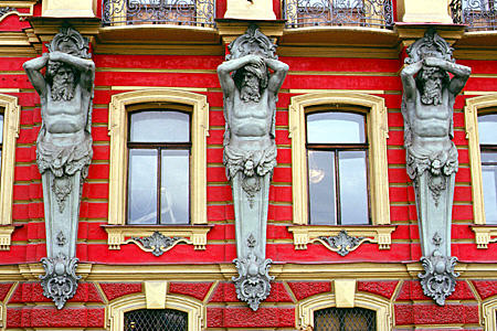 Detail of Beloselsky-Belozersky Palace on Nevsky Prospekt, St Petersburg. Russia.
