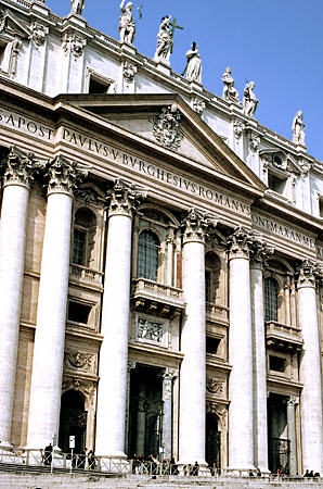 Facade of St Peter's Church in Vatican City.