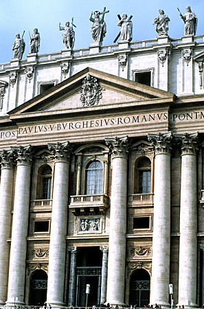 Entrance & facade of St Peter's Church, Vatican City.