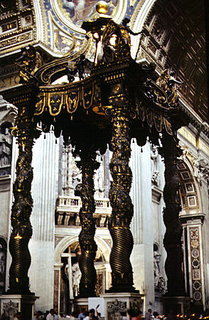 St. Peter's Throne by Bernini in St. Peter's Church in Rome. Vatican City.