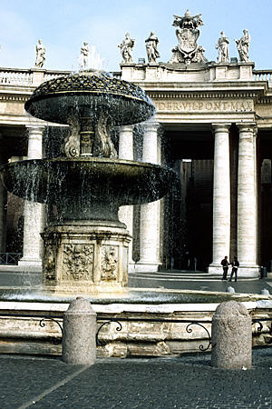 Fountain in St Peter's Square at the Vatican. Vatican City.