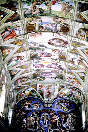 Sistine Chapel ceiling in Vatican City.