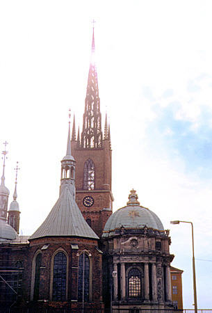 Cast-iron steeple (1841) of Riddarholm Church, Stockholm. Sweden.