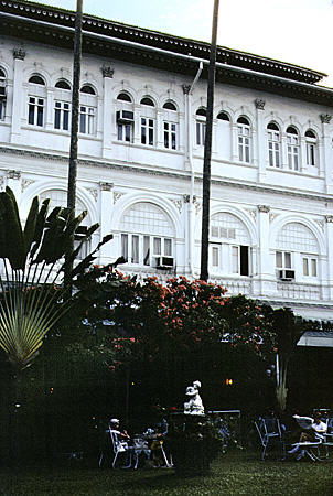 Courtyard of Raffles Hotel in Singapore.