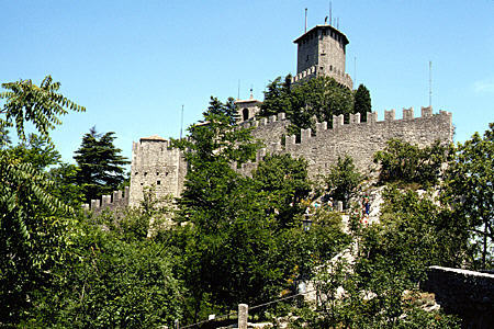 Crenellated walls of Republic of San Marino.