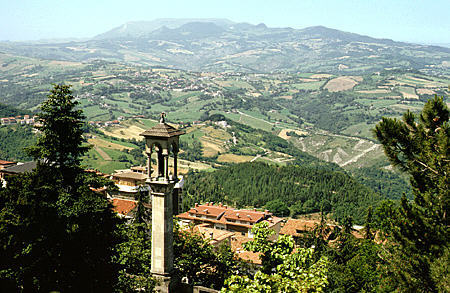 View of the surrounding valley from the heights of San Marino.