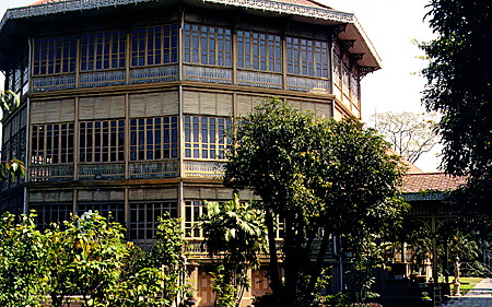 Vimanmek Teak House, considered to be the world's largest Golden Teakwood Mansion, Bangkok. Thailand.
