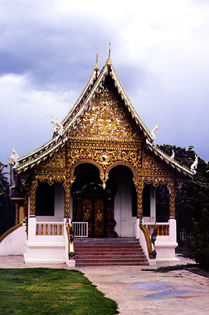 Wat Phra Singh in Chiang Mai dates back to 1345. Thailand.