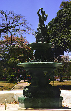 Fountain in Woodford Square, Port of Spain. Trinidad and Tobago.