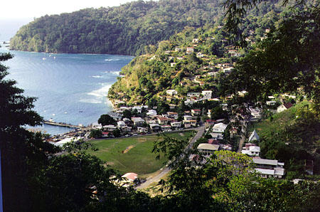 Overlooking the town of Charlotteville. Trinidad and Tobago.